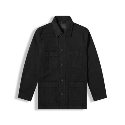 PAUL SMITH BLACK LONG SLEEVE CASUAL 4 POCKET OVERSHIRT