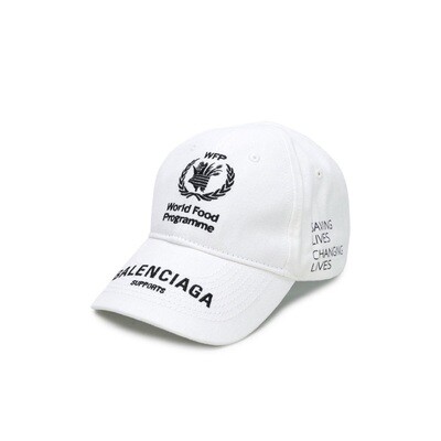 Balenciaga Black WFP Embroidered Cotton Cap