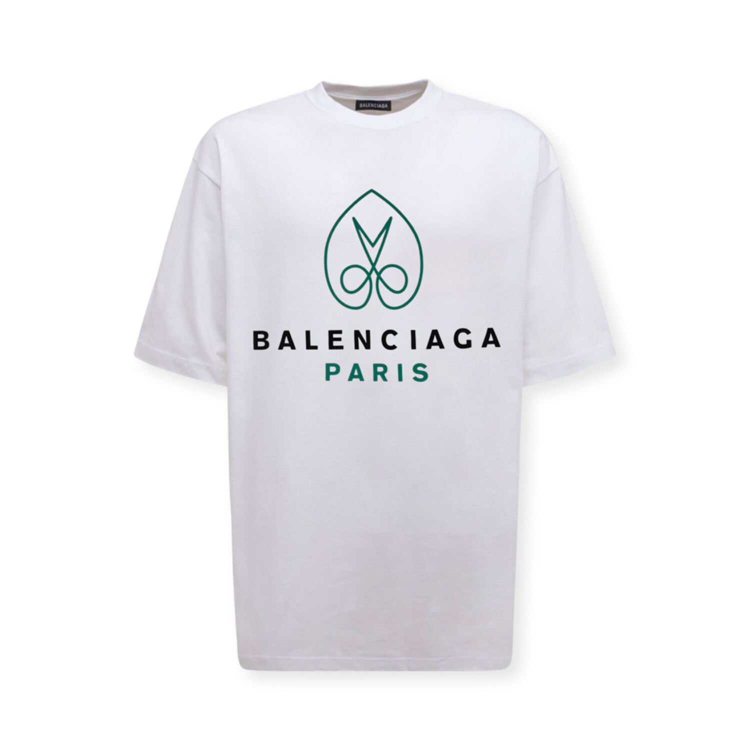 Balenciaga Logo print T-shirt White &amp; Green