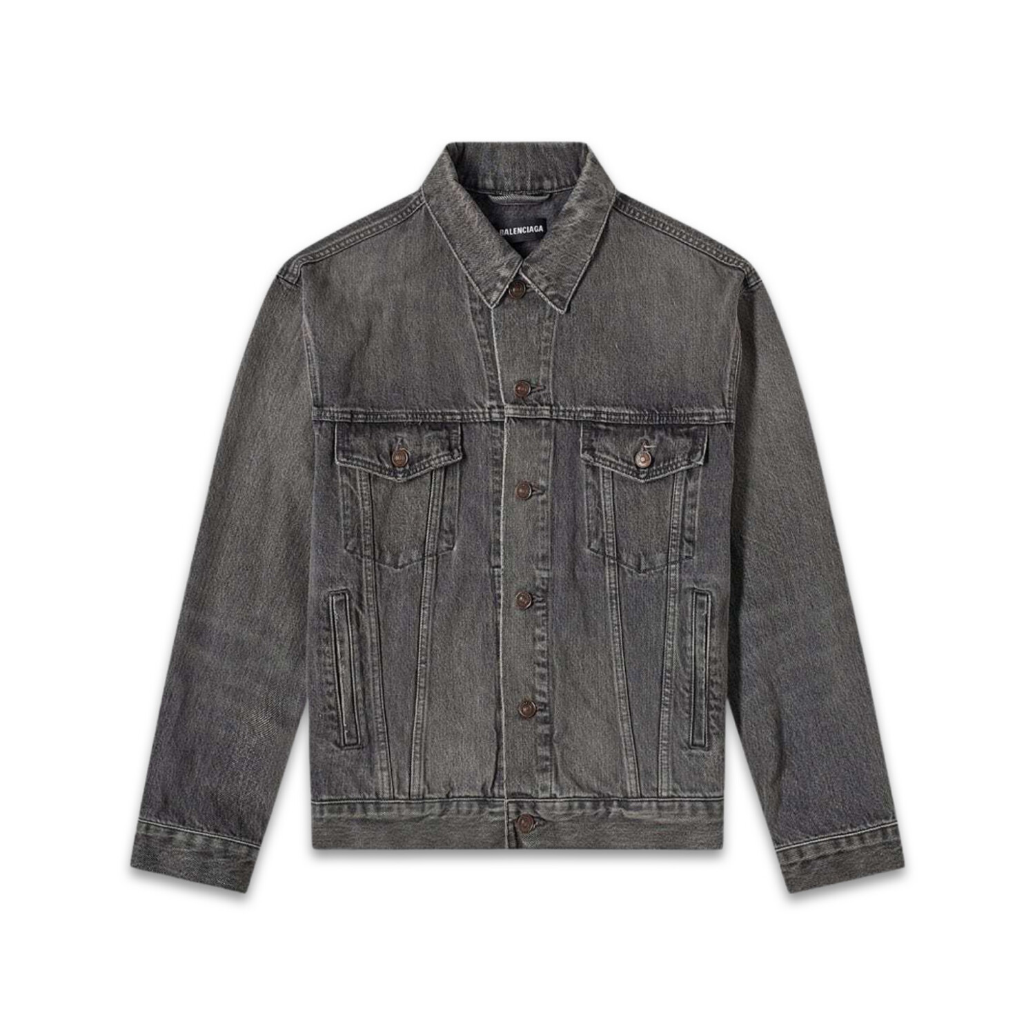 Balenciaga - Oversized Embroidered Denim Jacket - Blue