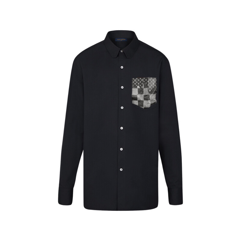 Louis Vuitton CAMISA DE POPA DE DNA REGULAR Preta Louis Vuitton CAMISA DE POPA DE DNA REGULAR Preta
