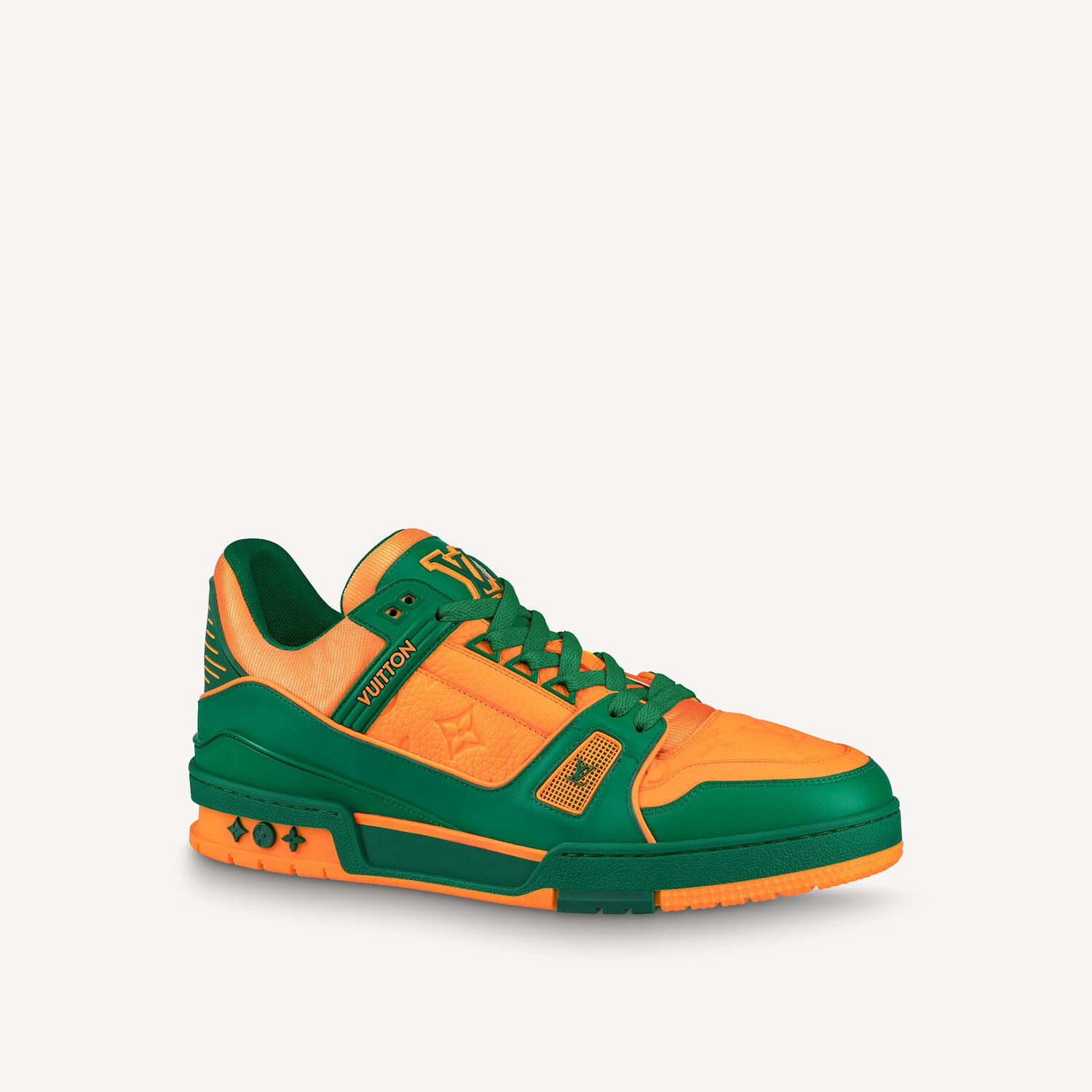 LOUIS VUITTON LV TRAINER SNEAKER DENIN in GREEN &amp; YELLOW 