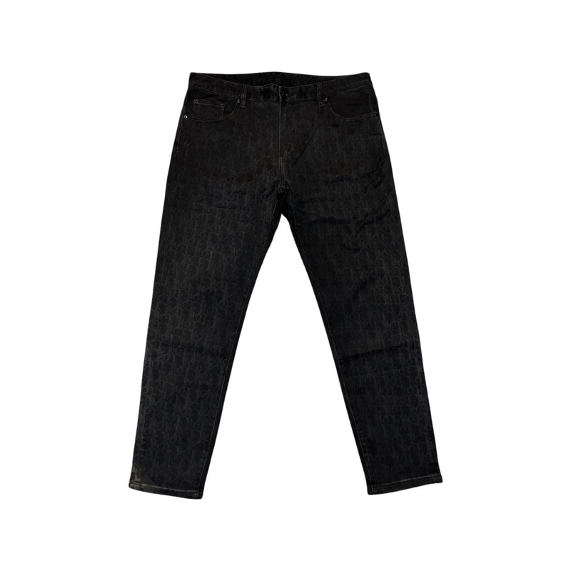Christian Dior SLIM-FIT JEANS Black Dior Oblique Kasuri Cotton Christian Dior SLIM-FIT JEANS Black Dior Oblique Kasuri Cotton