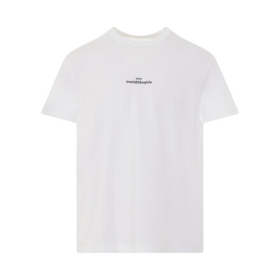 MAISON MARGIELA
Upside Down Logo T-Shirt in White/Black