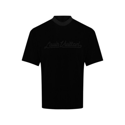 LOUIS Vuitton EMBROIDERED  MOCKNECK TEE BLACK