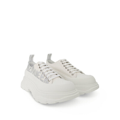 ALEXANDER McQUEEN
Tread Slick Lace Up Sneaker in White/Silver