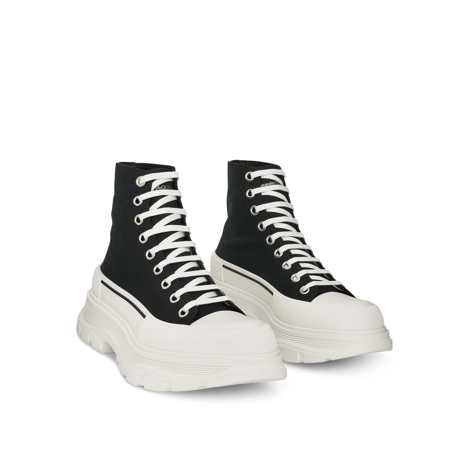 ALEXANDER McQUEEN
Tread Slick Canvas Boot in Black/White