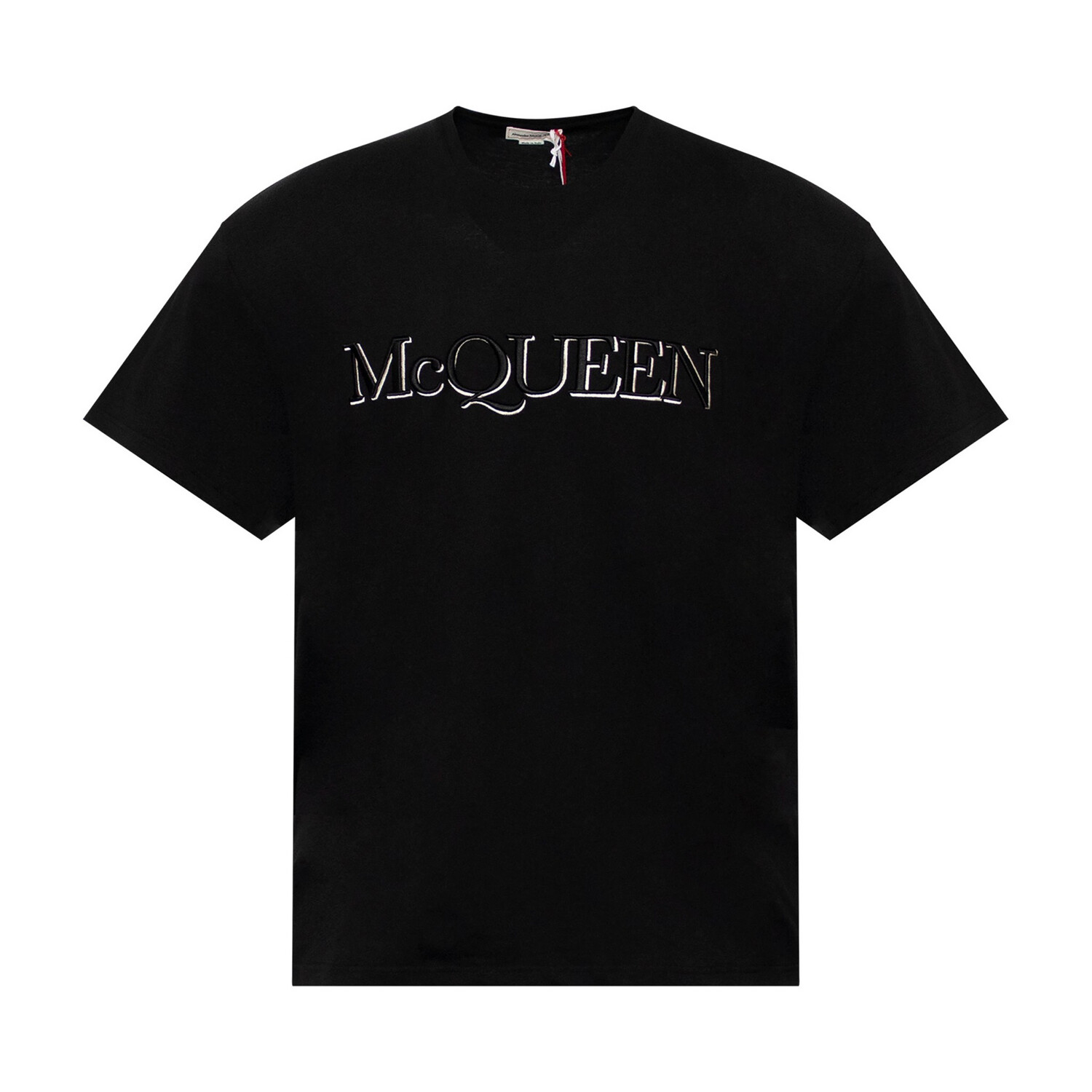 ALEXANDER McQUEEN Classic Logo Embroidered T-Shirt in Black ALEXANDER McQUEEN Classic Logo Embroidered T-Shirt in Black
