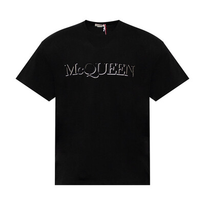 ALEXANDER McQUEEN Classic Logo Embroidered T-Shirt in Black
