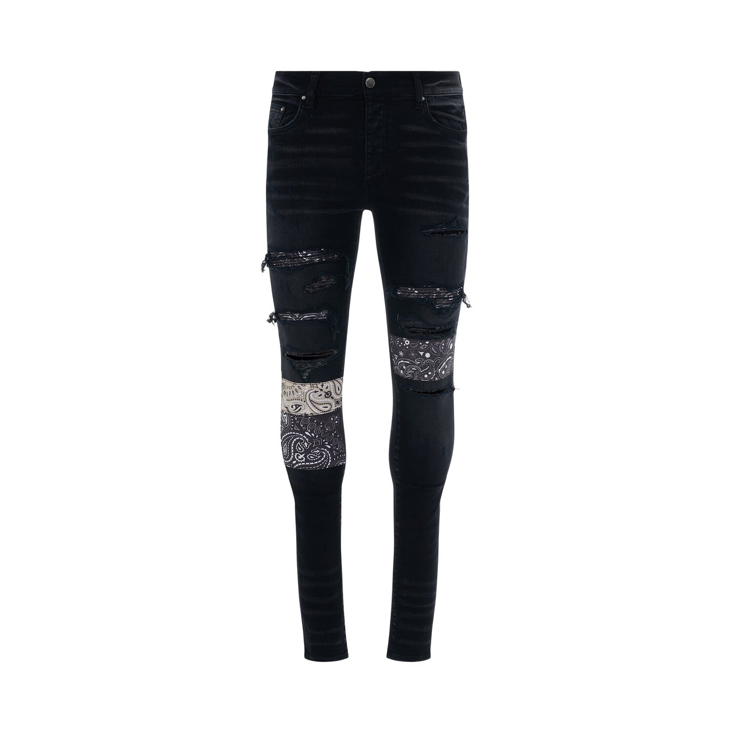 AMIRI
Vintage Bandana Artpatch Jeans in Aged Black