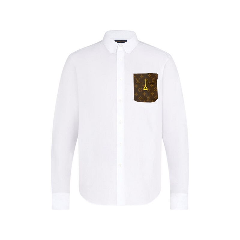 Louis Vuitton CAMISA DE POPA DE DNA REGULAR Branca Louis Vuitton CAMISA DE POPA DE DNA REGULAR Branca
