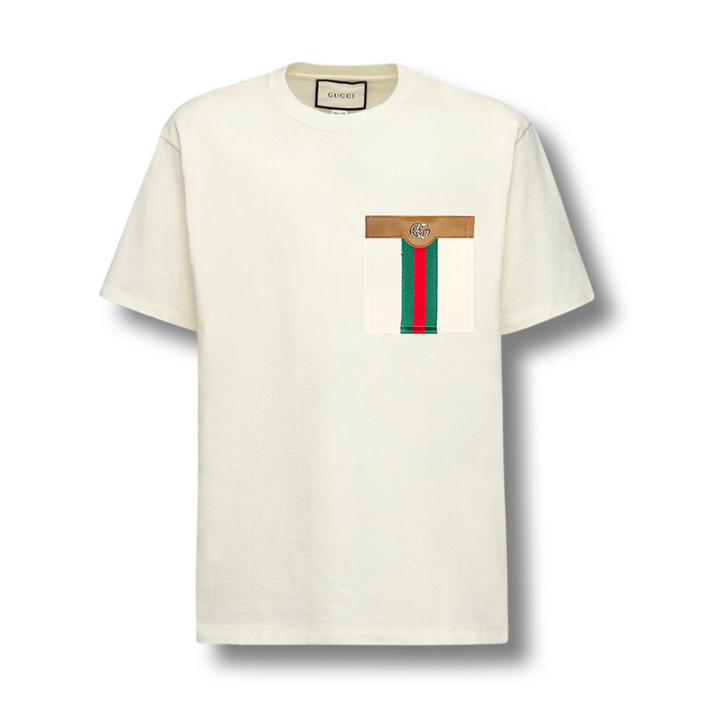 GUCCI
OVERSIZE COTTON JERSEY T-SHIRT With Pocket Logo In White