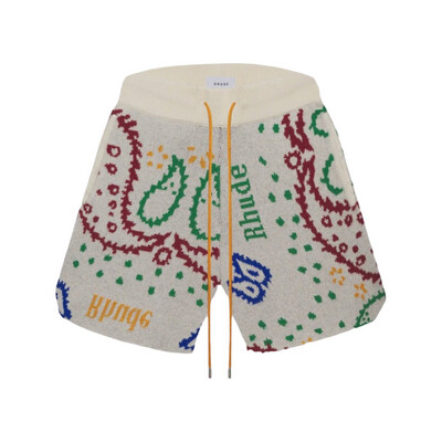 RHUDE MULTI COLOR BANDANA SHORTS