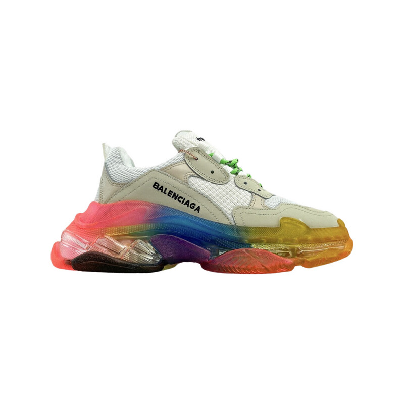 Balenciaga Triple S Clear Sole White Rainbow Grey Balenciaga Triple S Clear Sole White Rainbow Grey