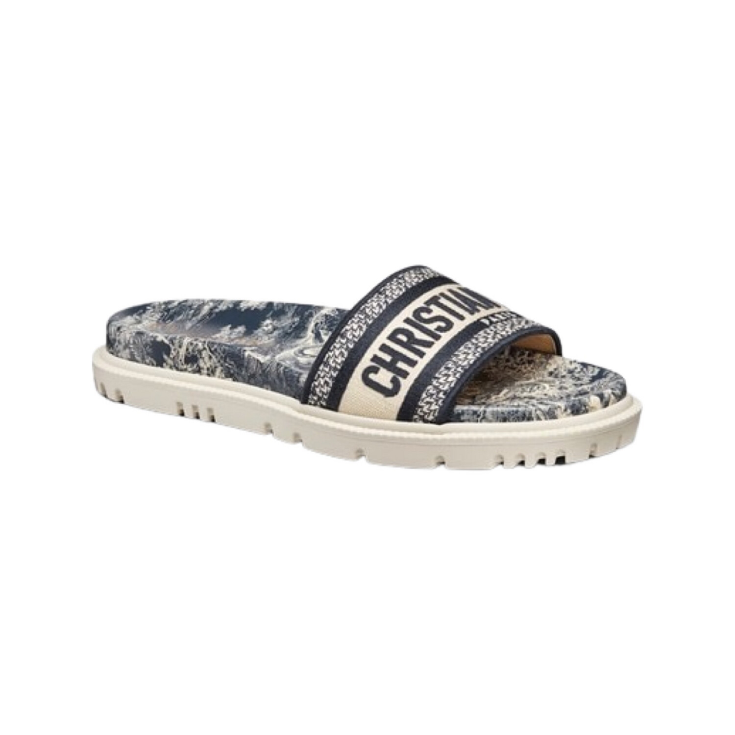 Christian Dior Dway Slides Toile De Jouy blue