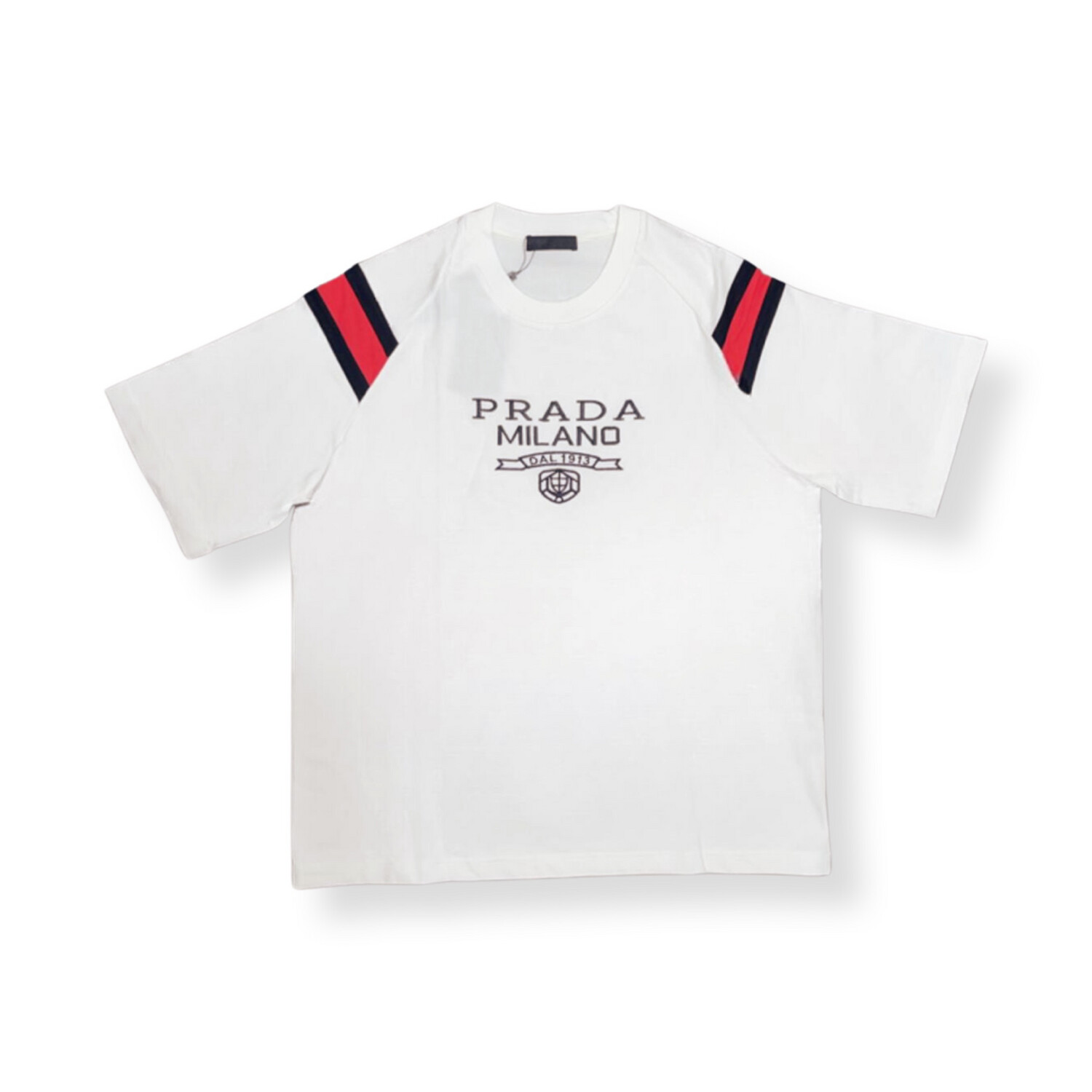 Prada Jersey T-shirt White, navy and red