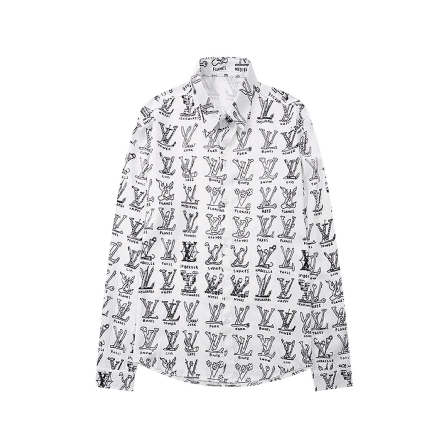 Louis Vuitton Men Placed Graphic Shirt - White
