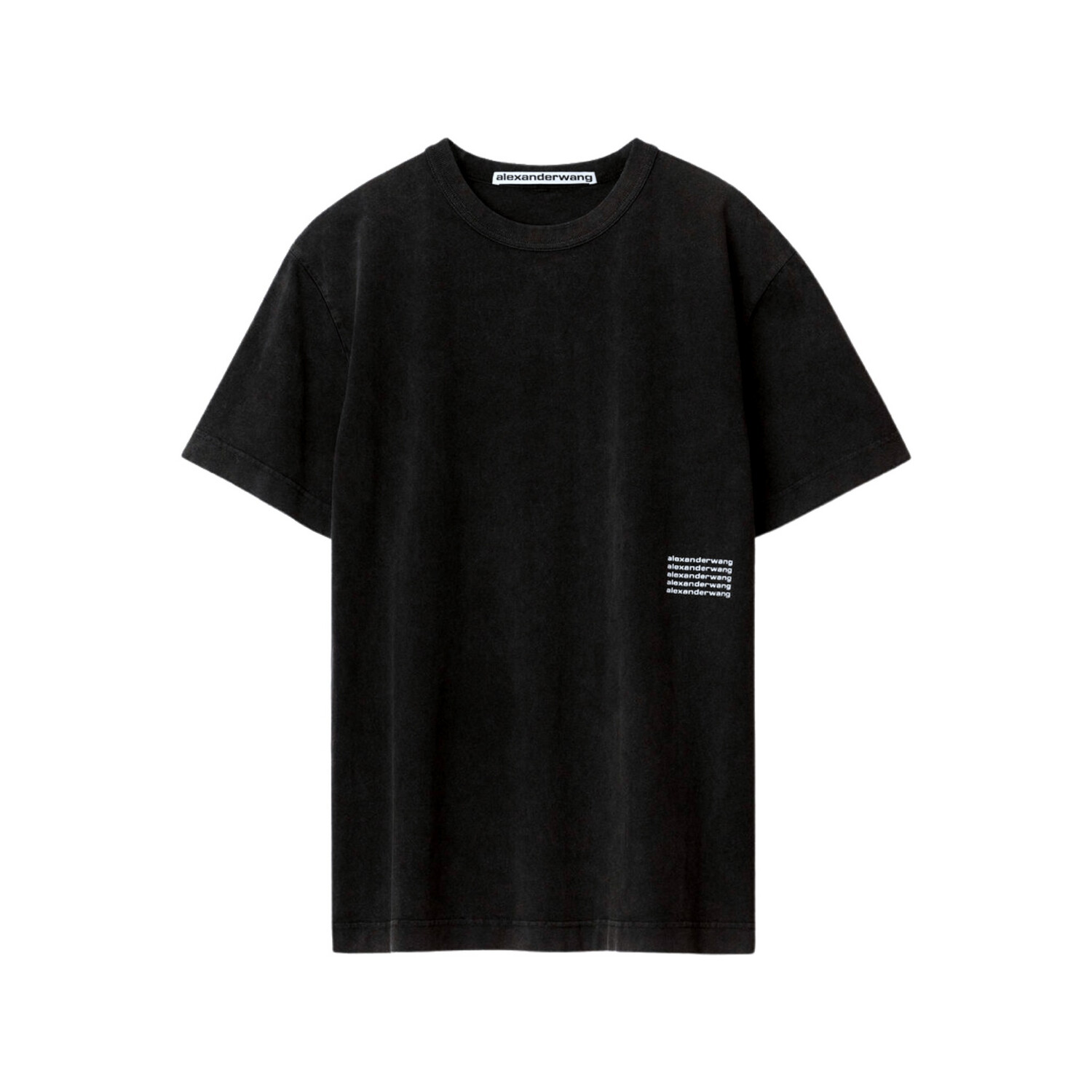 Alexanderwang camiseta acid wash em high twist jersey black