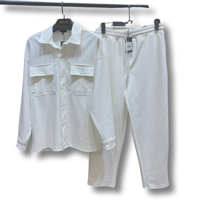 Breezy sobrecamisa e calça branco