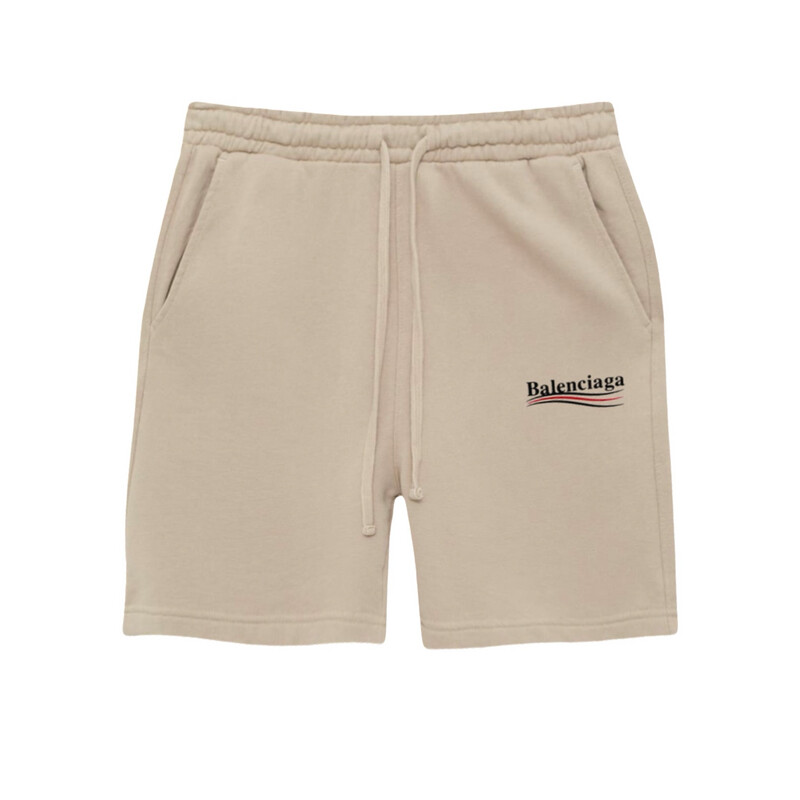 BALENCIAGA POLITICAL CAMPAIGN SWEAT SHORT BEIGE 