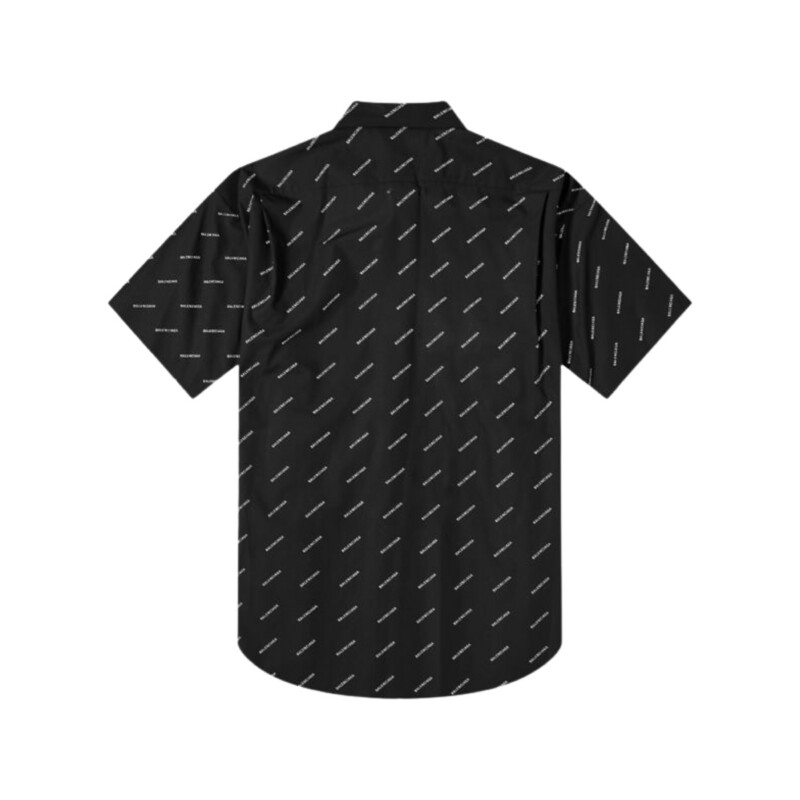 BALENCIAGA SHORT SLEEVE ALL OVER PRINT SHIRT BLACK &amp; WHITE