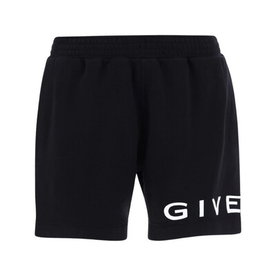 Givenchy Logo Printed Elastic Waist Shorts BLACK