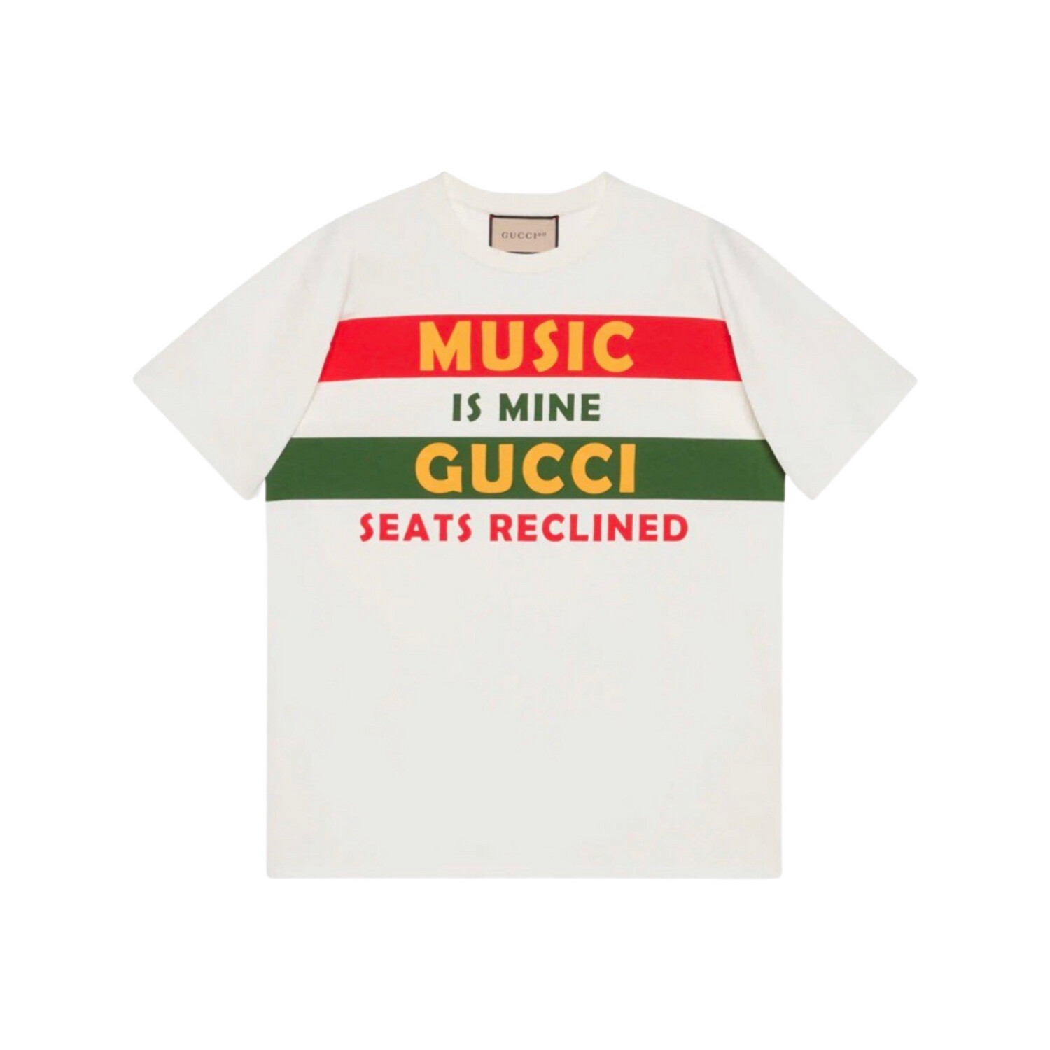 Gucci &#39;Music is Mine Gucci Seats Reclined&#39; print T-shirt White