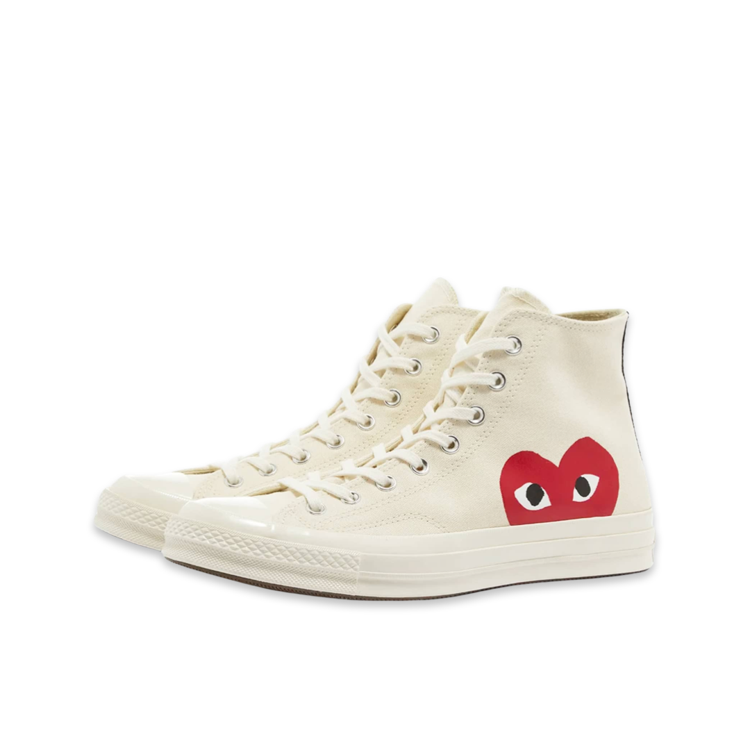 COMME DES GARCONS PLAY X CONVERSE CHUCK TAYLOR 1970S HI BEIGE