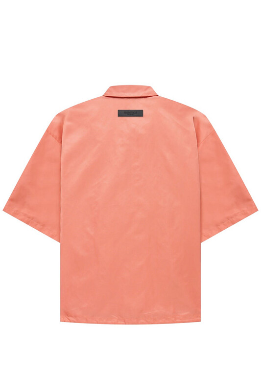 FOG ESSENTIALS Logo Flocked Nylon Shirt Coral