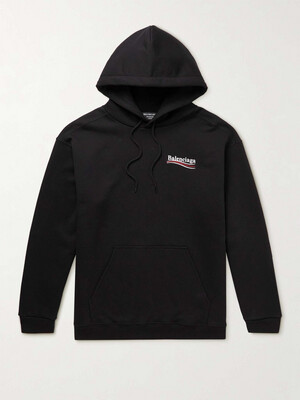 BALENCIAGA Logo-Print Cotton-Jersey Hoodie