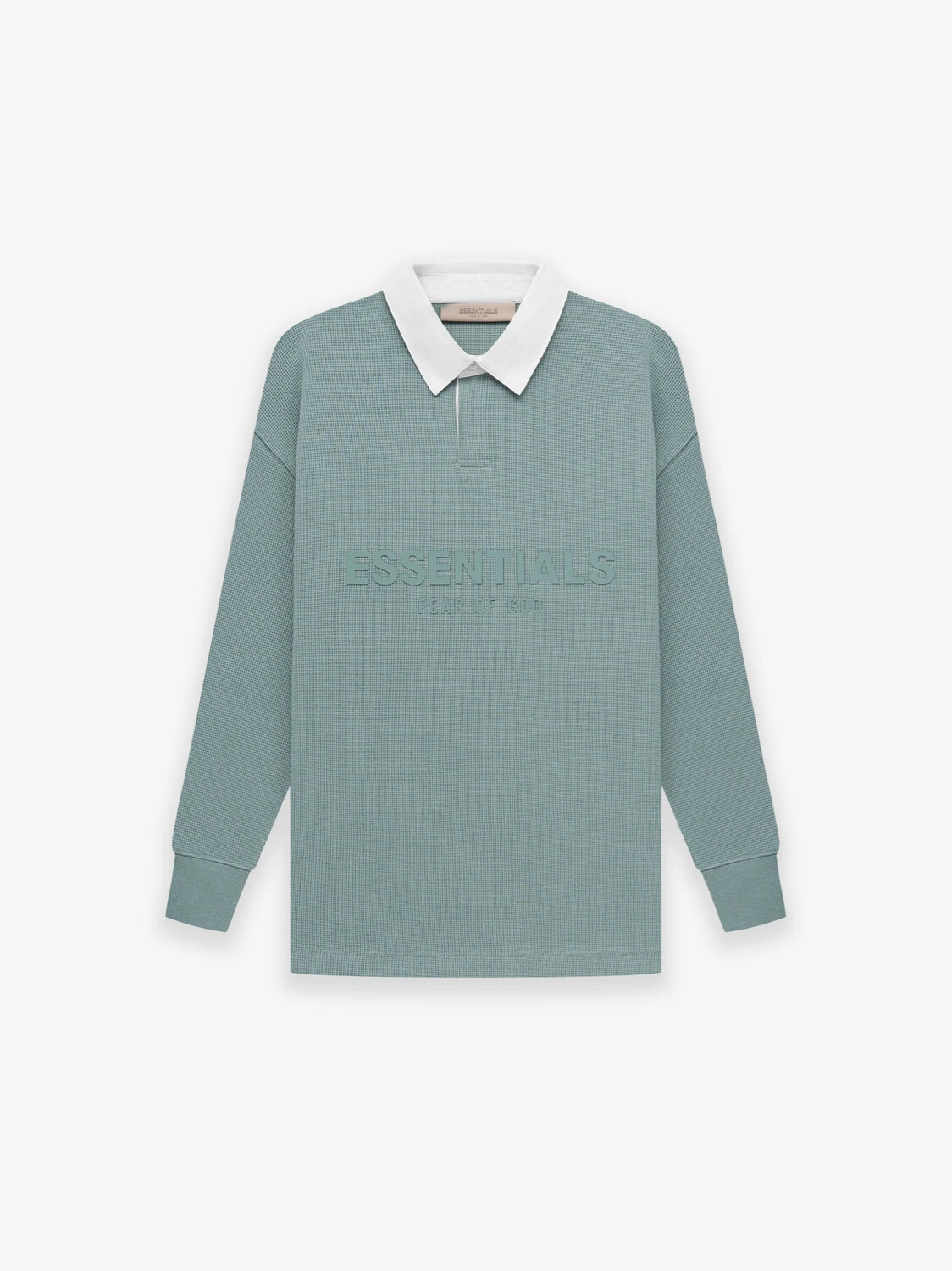 FOG ESSENTIALS Logo-Appliquéd Waffle-Blend Polo Shirt Gray green