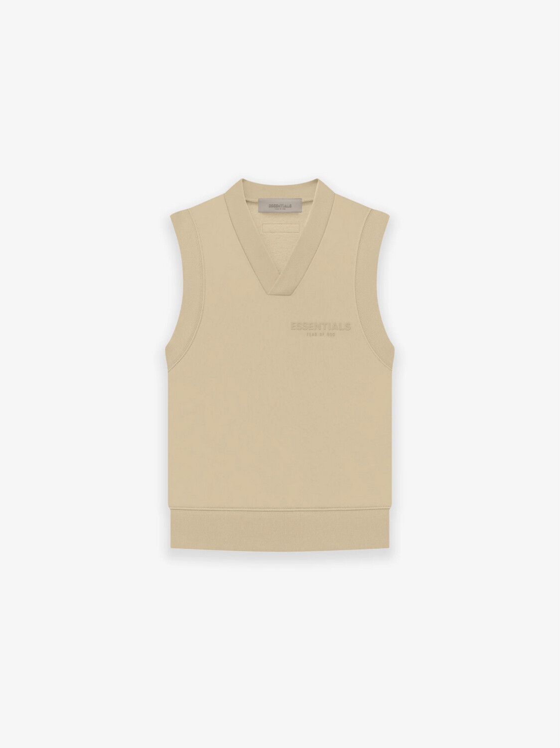 FEAR OF GOD ESSENTIALS PULLOVER V-NECK VEST BEIGE