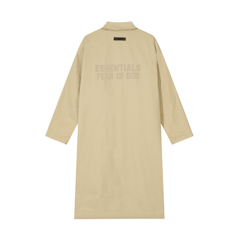 FOG ESSENTIALS Casaco longo de sarja tecida em Beige