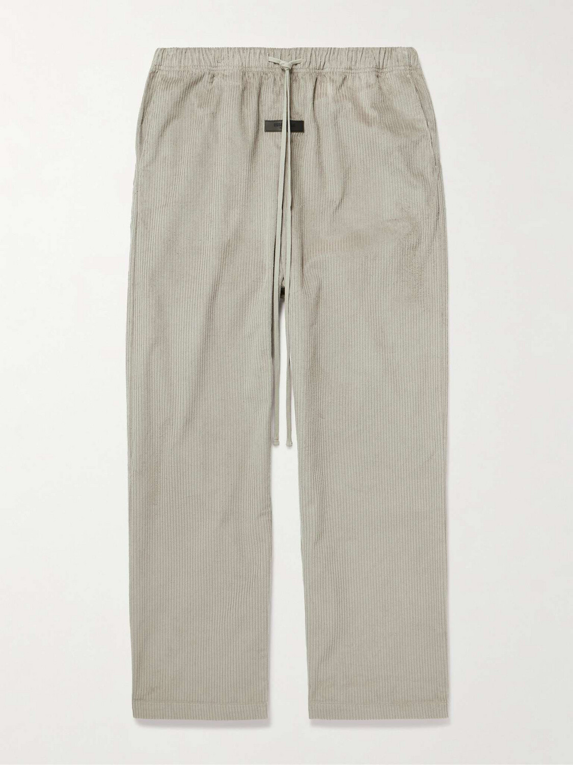 FOG ESSENTIALS Logo-Appliquéd Cotton- Trousers Gray