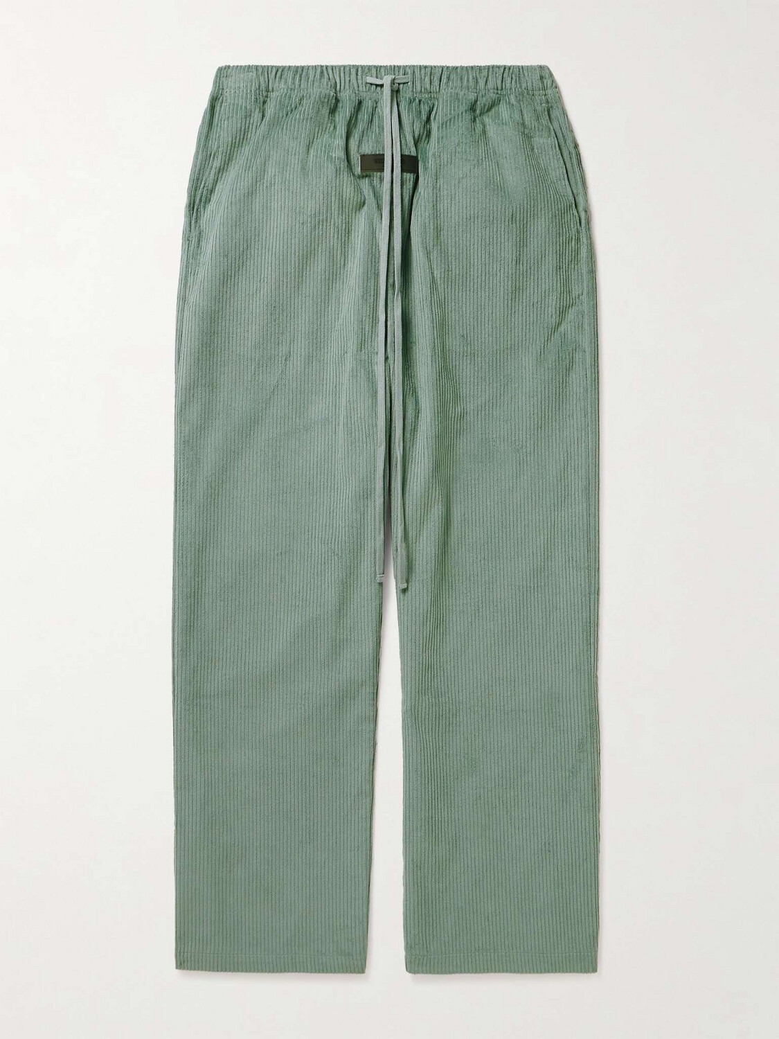FOG ESSENTIALS Logo-Appliquéd Cotton- Trousers Green