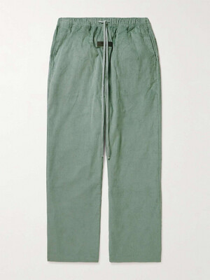 FOG ESSENTIALS Logo-Appliquéd Cotton- Trousers Green