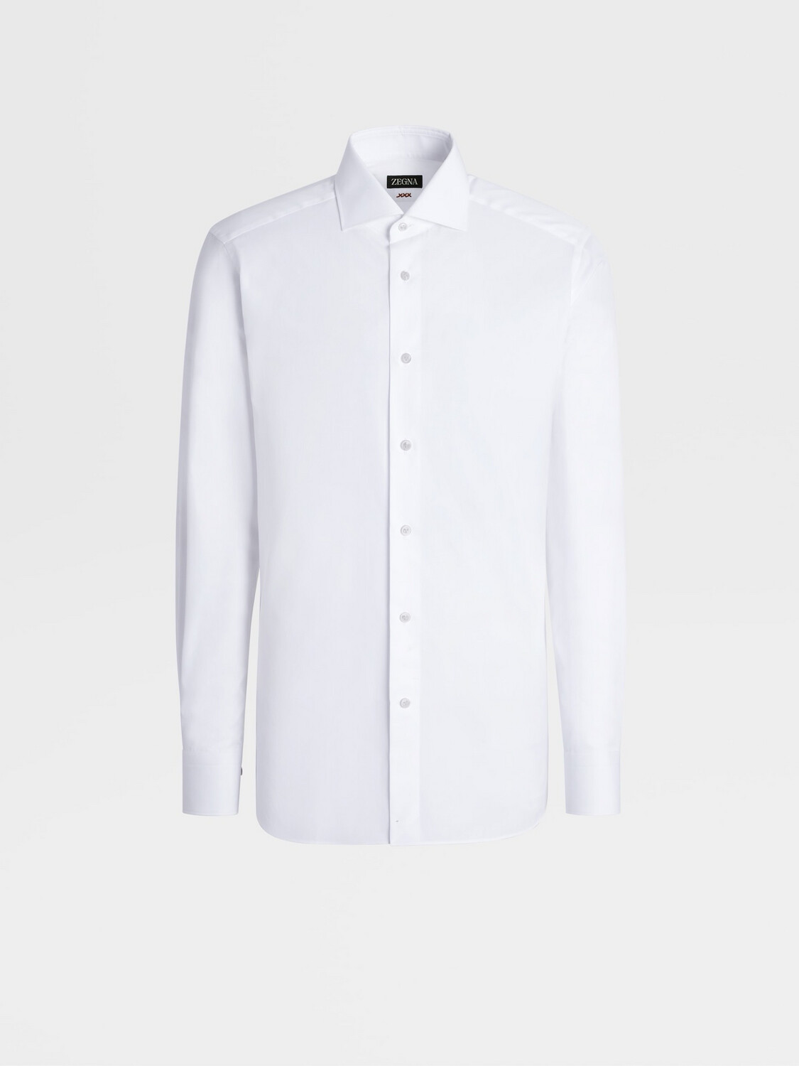 ZEGNA WHITE MICRO COTTON LONG-SLEEVE TAILORING SHIRT WHITE