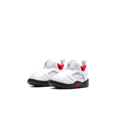 Air Jordan 5 Retro Little Flex white e red (TD) kids 