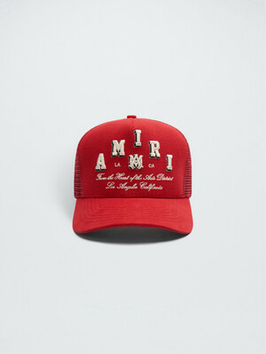 AMIRI AMIRI VARSITY TRUCKER HAT RED