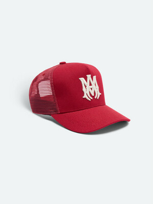 Amiri MA Logo Trucker Hat in Red