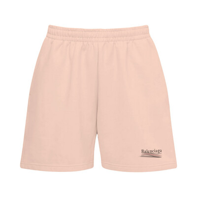 BALENCIAGA POLITICAL CAMPAIGN SWEAT SHORT BEIGE 