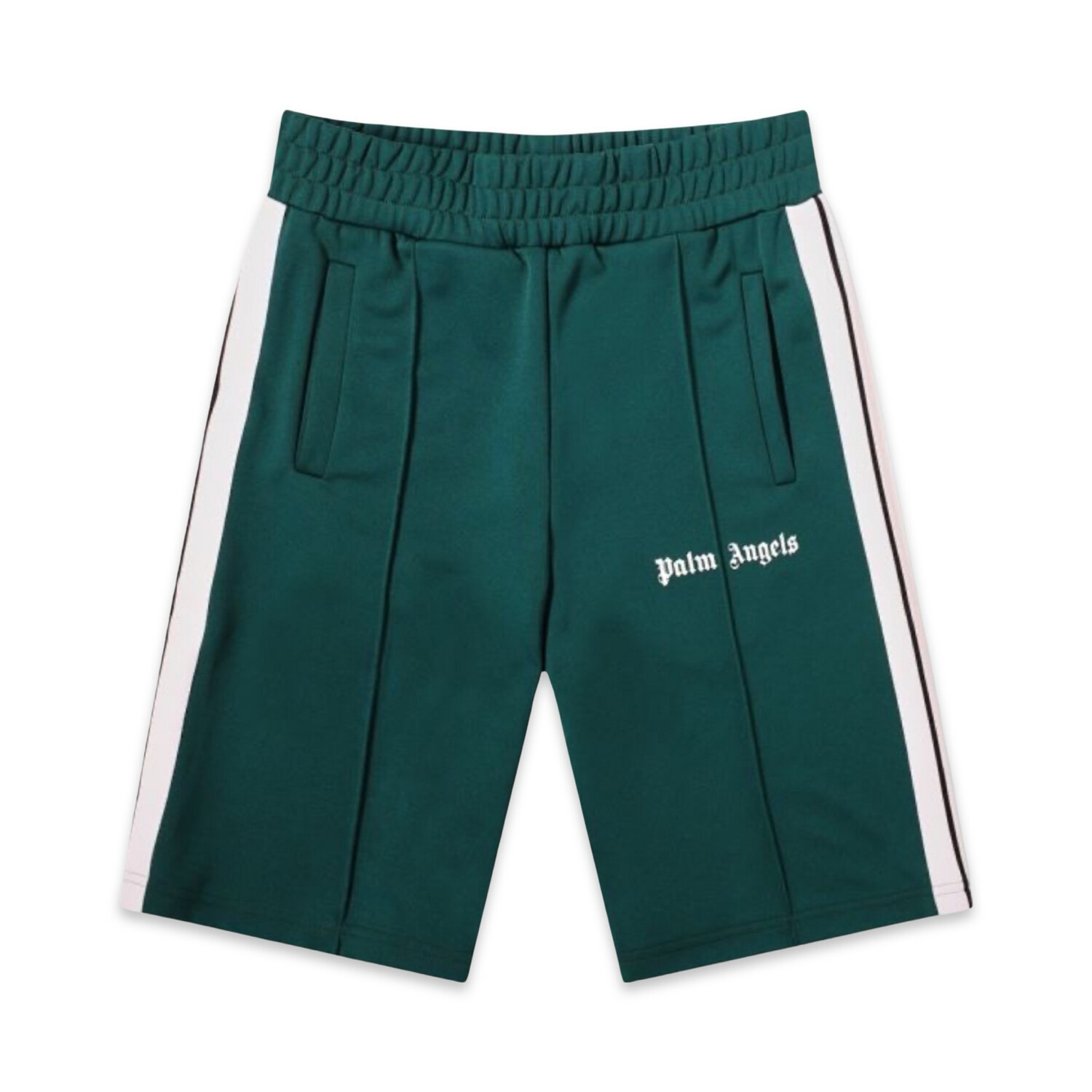 PALM ANGELS TRACK SHORTS GREEN &amp; WHITE