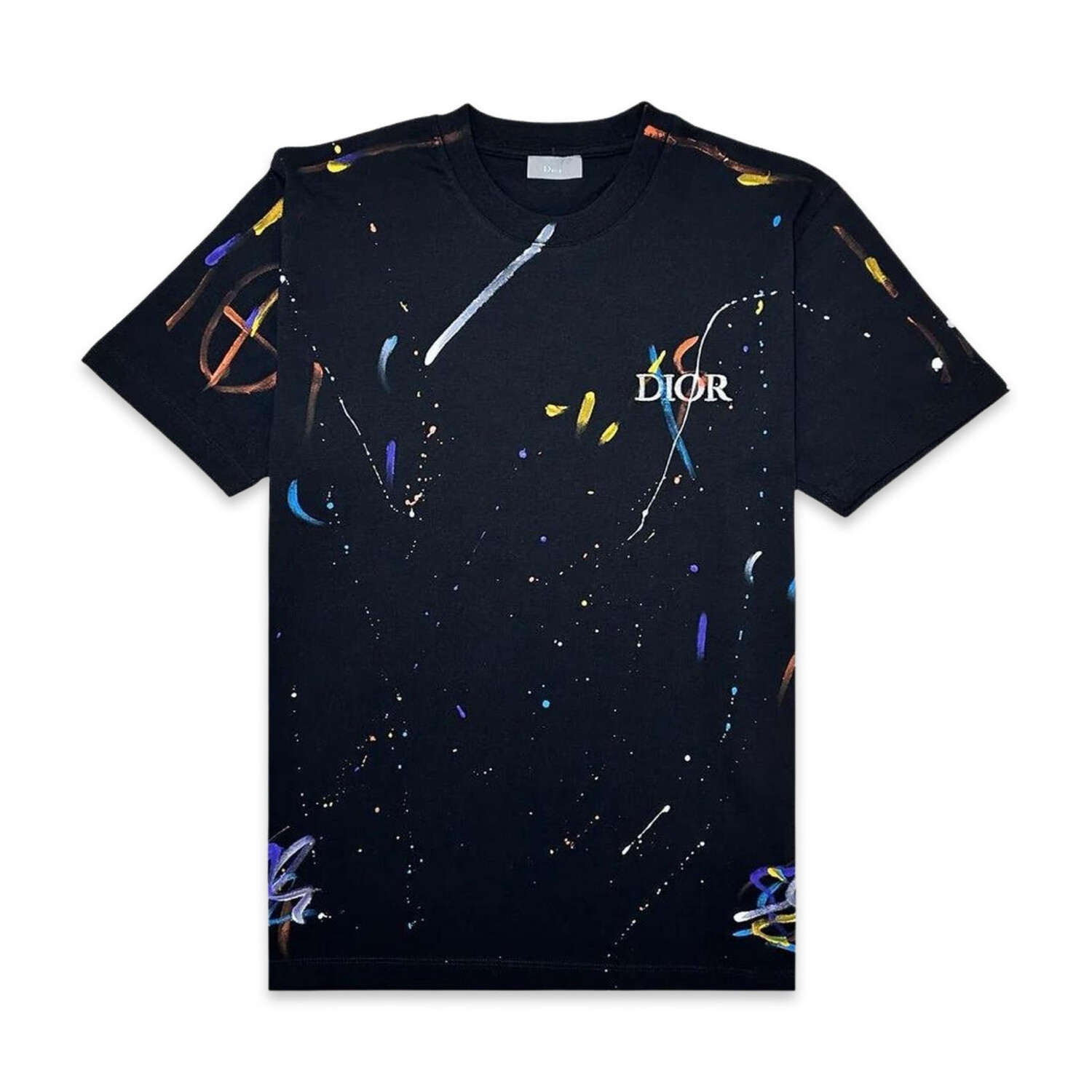 Dior oversized splatter paint t shirt Black