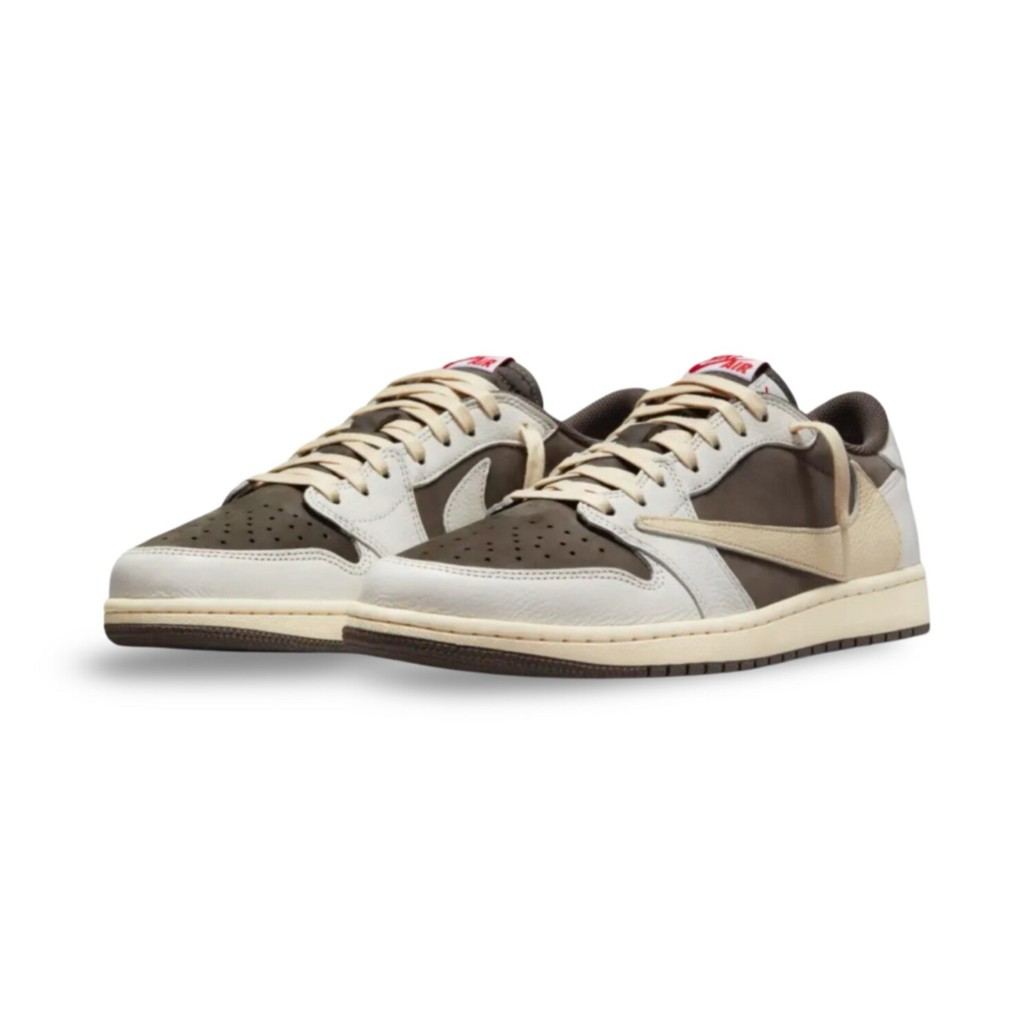 Travis Scott x Air Jordan 1 Low Retro Sail and Ridgerock 