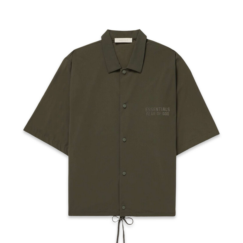 FOG ESSENTIALS Logo-Appliquéd Stretch-Nylon Shirt army Green