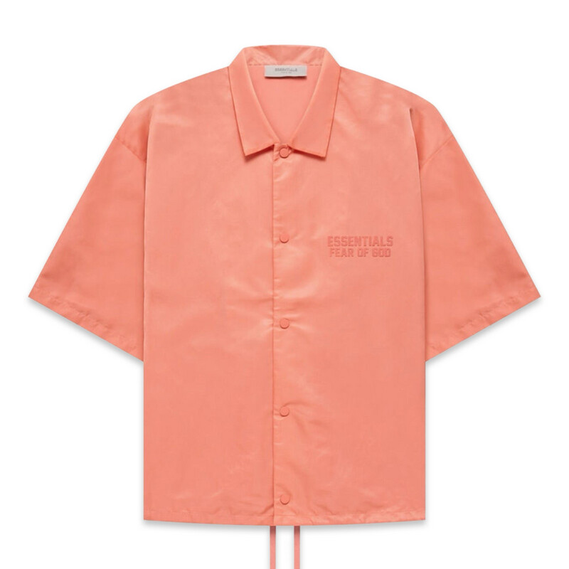 FOG ESSENTIALS Logo Flocked Nylon Shirt Coral FOG ESSENTIALS Logo Flocked Nylon Shirt Coral