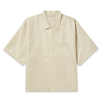 FOG ESSENTIALS Logo Flocked Nylon Shirt Gray