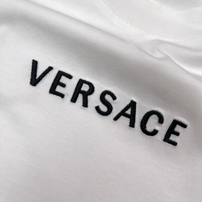 Versace LOGO EMBROIDERED T-SHIRT White