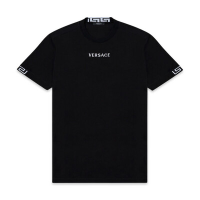 Versace LOGO EMBROIDERED T-SHIRT BLACK 