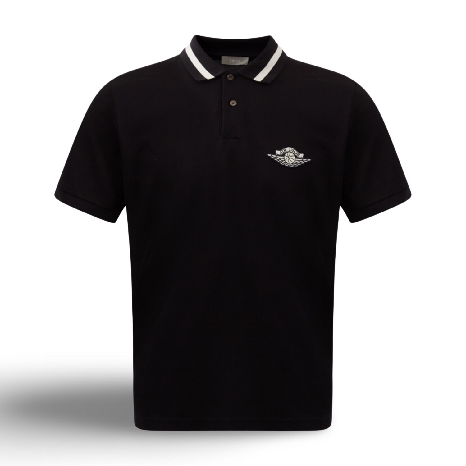 DIOR X JORDAN LOGO POLO SHIRT BLACK